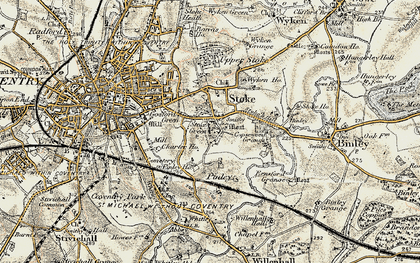 Old map of Lower Stoke in 1901-1902