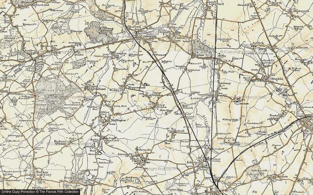 Old Map of Lower Stondon, 1898-1901 in 1898-1901