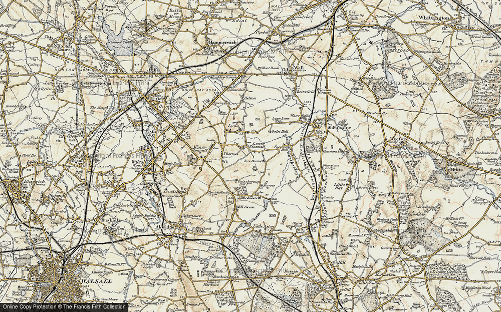 Old Map of Lower Stonnall, 1902 in 1902
