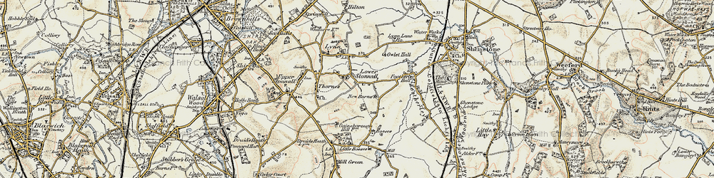 Old map of Lower Stonnall in 1902