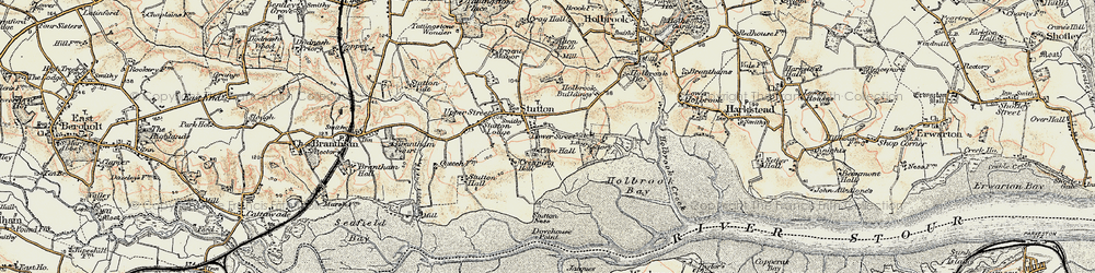 Old map of Lower Street in 1898-1901