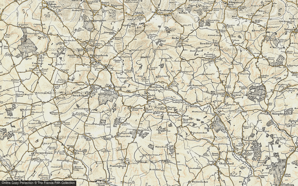 Old Map of Historic Map covering Wickham Ho in 1899-1901