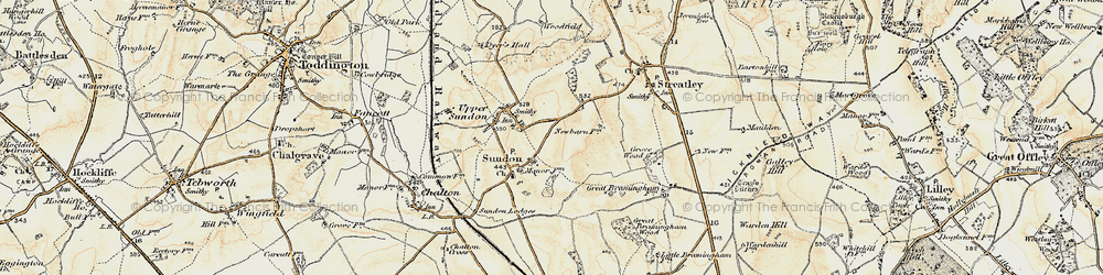 Old map of Lower Sundon in 1898-1899