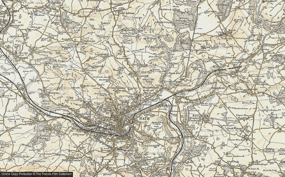 Old Map of Lower Swainswick, 1899 in 1899