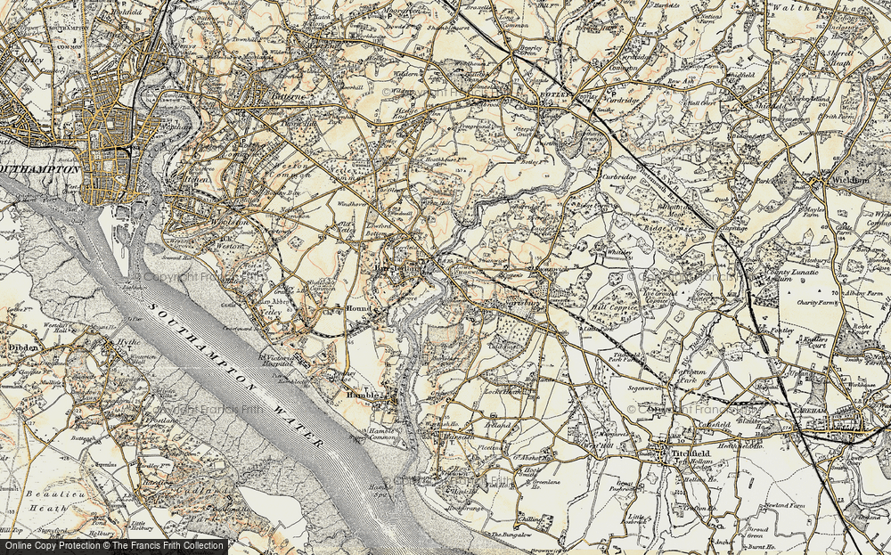 Old Map of Lower Swanwick, 1897-1899 in 1897-1899