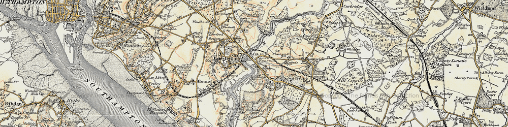 Old map of Lower Swanwick in 1897-1899
