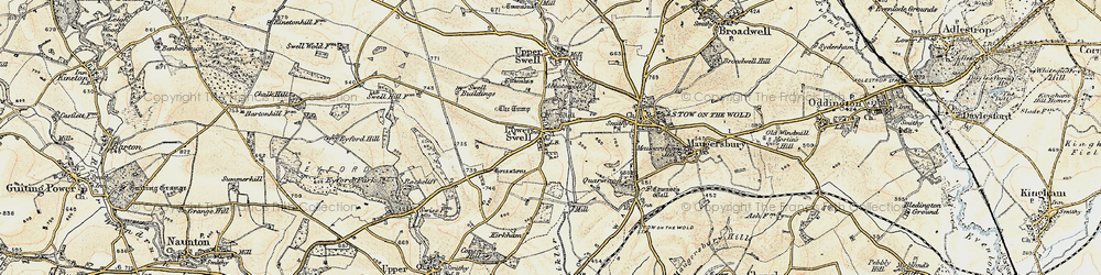 Old map of Lower Swell in 1898-1899