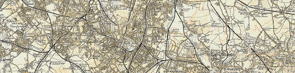 Old map of Lower Sydenham in 1897-1902