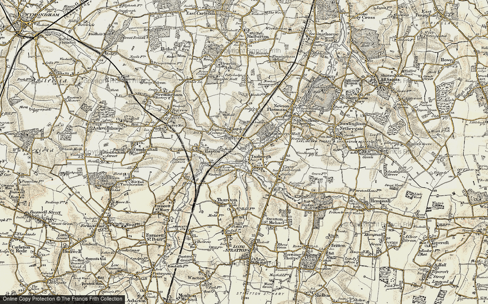 Old Map of Lower Tasburgh, 1901-1902 in 1901-1902