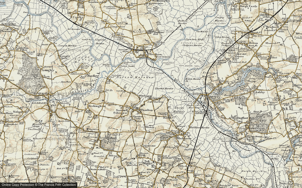 Old Map of Lower Thurlton, 1901-1902 in 1901-1902