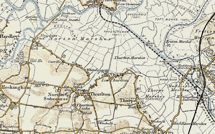 Old map of Lower Thurlton in 1901-1902