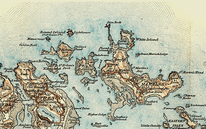 Old map of Round Island in 0