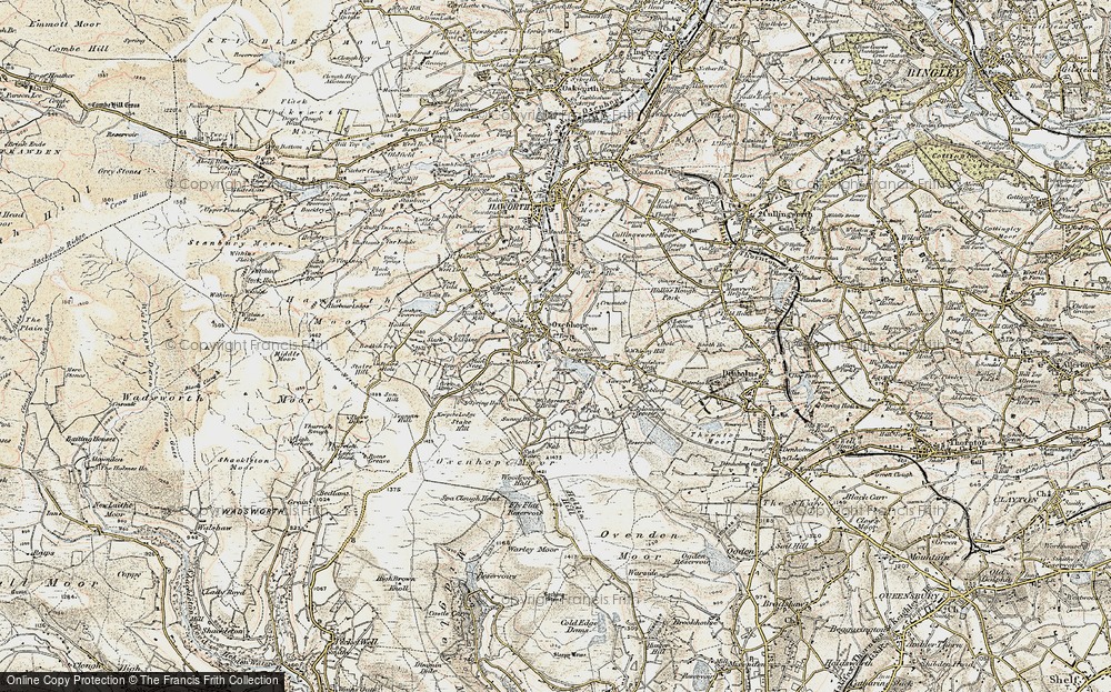 Old Map of Historic Map covering White Moor in 1903-1904