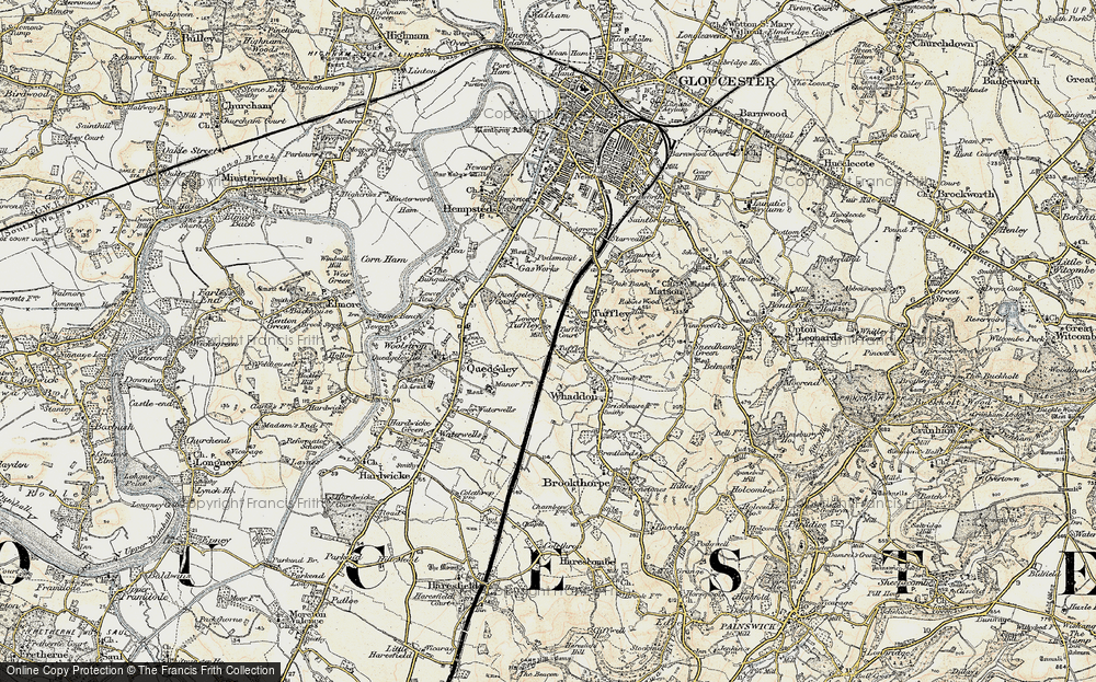 Old Map of Lower Tuffley, 1898-1900 in 1898-1900
