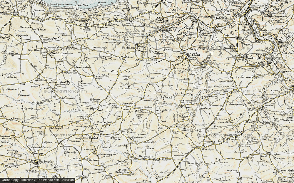 Old Map of Lower Twitchen, 1900 in 1900