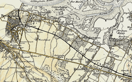 Old map of Lower Twydall in 1897-1898