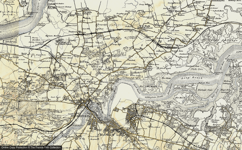 Old Map of Lower Upnor, 1897-1898 in 1897-1898