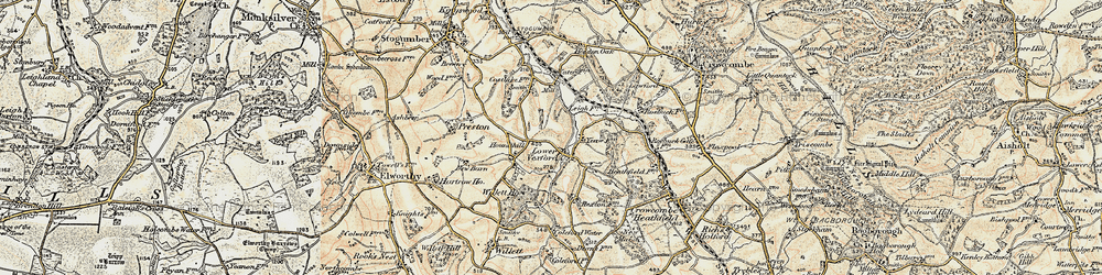 Old map of Lower Vexford in 1898-1900