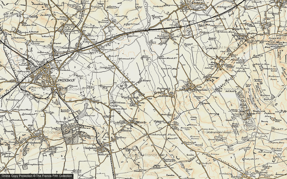 Old Map of Lower Wanborough, 1897-1899 in 1897-1899