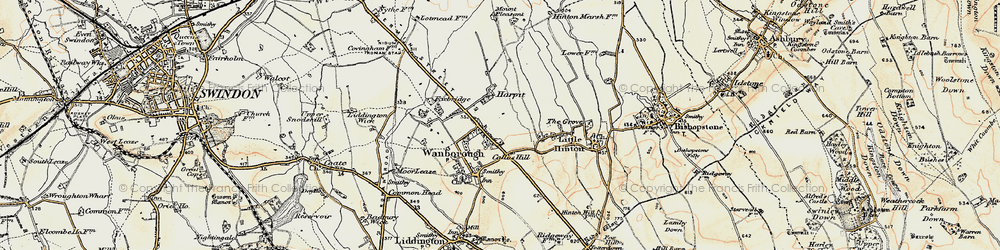 Old map of Lower Wanborough in 1897-1899