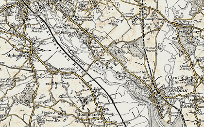 Old map of Lower Wear in 1899