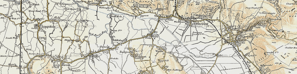 Old map of Lower Weare in 1899-1900