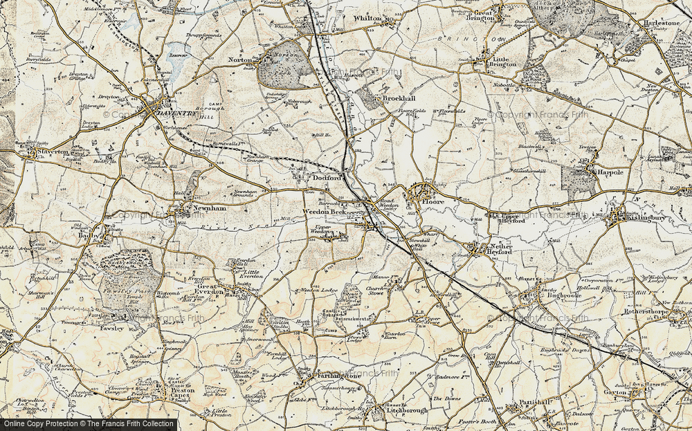 Old Map of Lower Weedon, 1898-1901 in 1898-1901