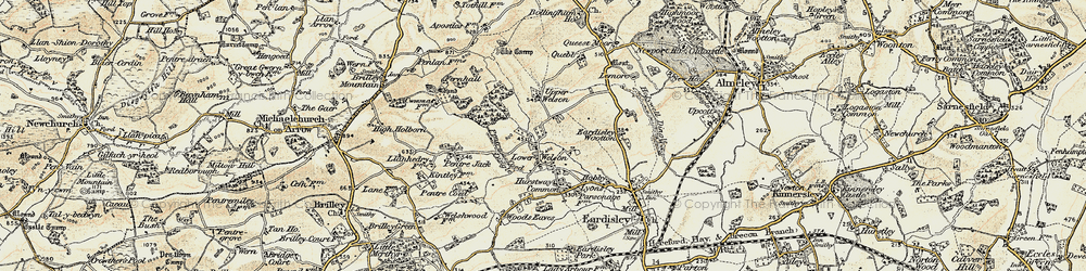 Old map of Lower Welson in 1900-1901