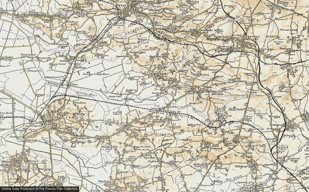 Old Map of Historic Map covering Whitelake in 1899