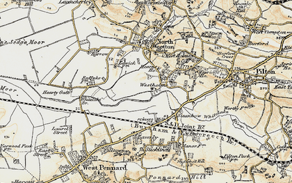 Old map of Whitelake in 1899