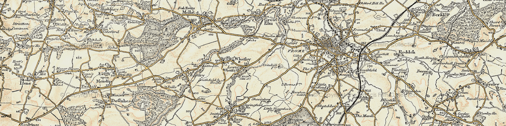 Old map of Lower Whatley in 1898-1899