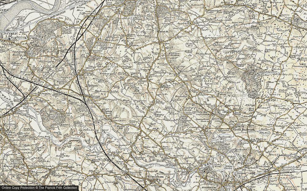 Old Map of Historic Map covering Whitley Brook in 1902-1903