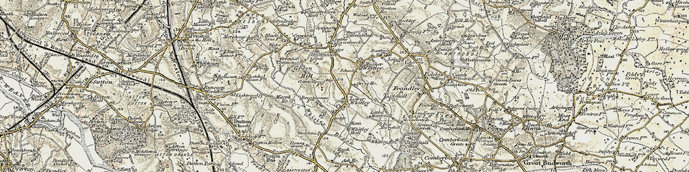 Old map of Whitley Brook in 1902-1903