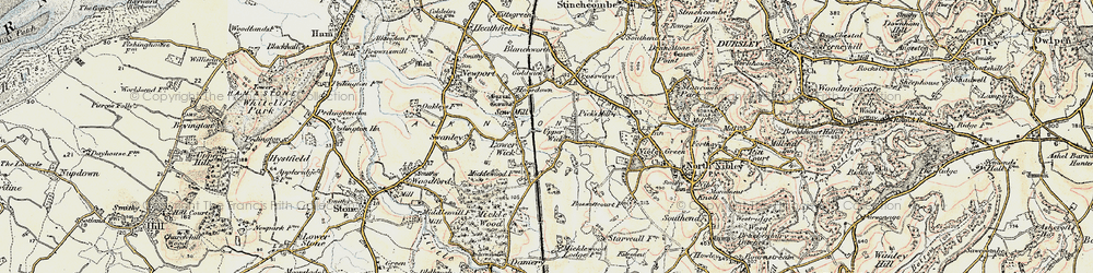 Old map of Lower Wick in 1898-1900
