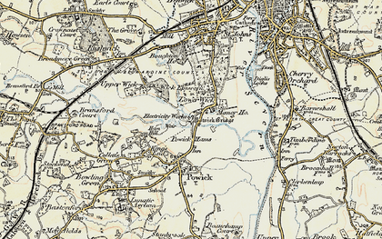 Old map of Powick Hams in 1899-1901