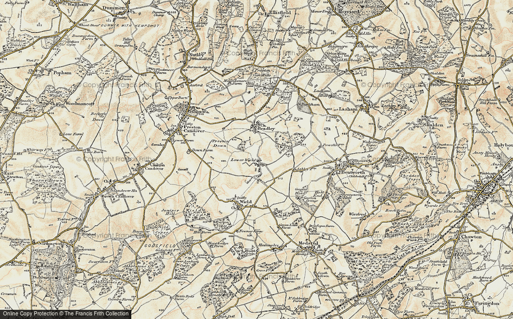 Old Map of Lower Wield, 1897-1900 in 1897-1900