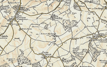Old map of Lower Wield in 1897-1900