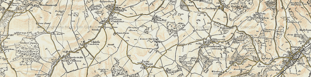 Old map of Lower Wield in 1897-1900