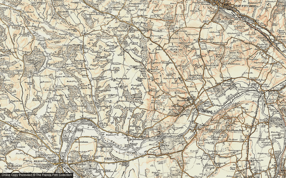 Old Map of Lower Woodend, 1897-1898 in 1897-1898