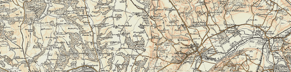 Old map of Lower Woodend in 1897-1898