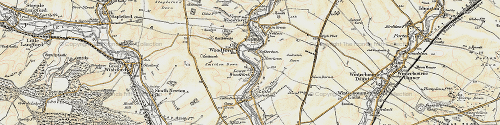 Old map of Lower Woodford in 1897-1899