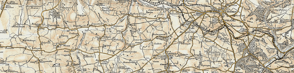 Old map of Saints'Way in 1900
