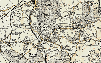 Old map of Woodside Place in 1898
