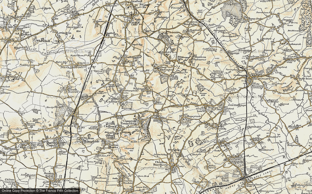 Old Map of Historic Map covering Yarlington Ho in 1899