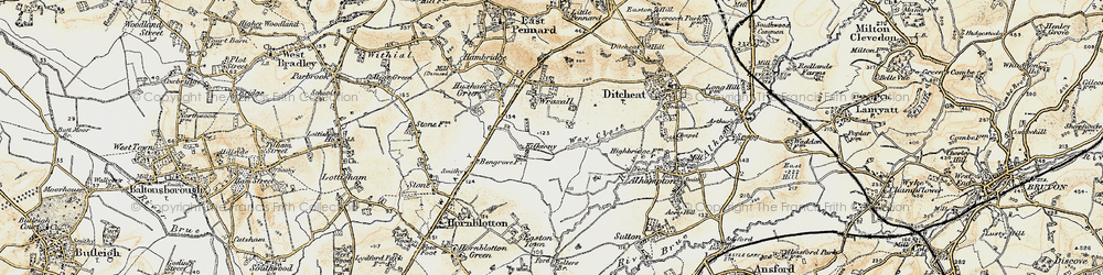 Old map of Lower Wraxall in 1899