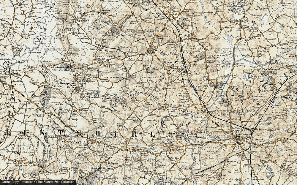 Old Map of Lower Wych, 1902 in 1902