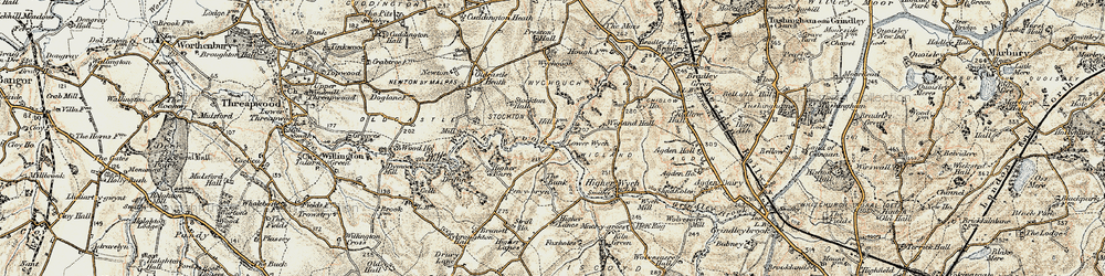 Old map of Lower Wych in 1902