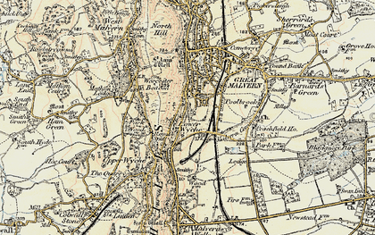 Old map of Lower Wyche in 1899-1901