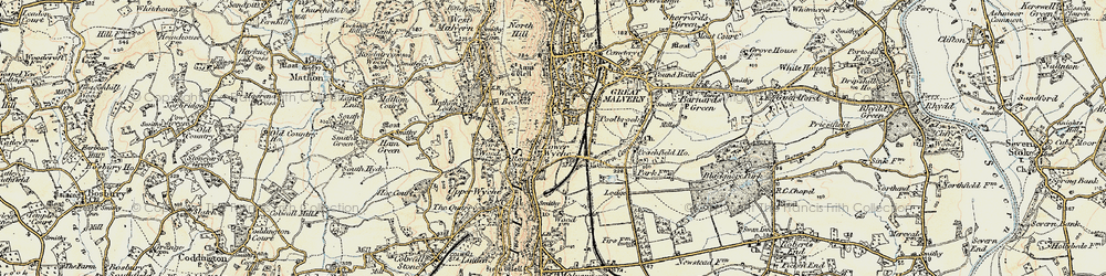 Old map of Lower Wyche in 1899-1901