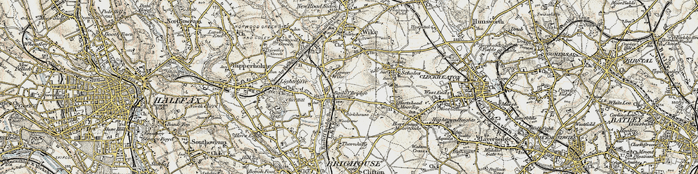 Old map of Lower Wyke in 1903